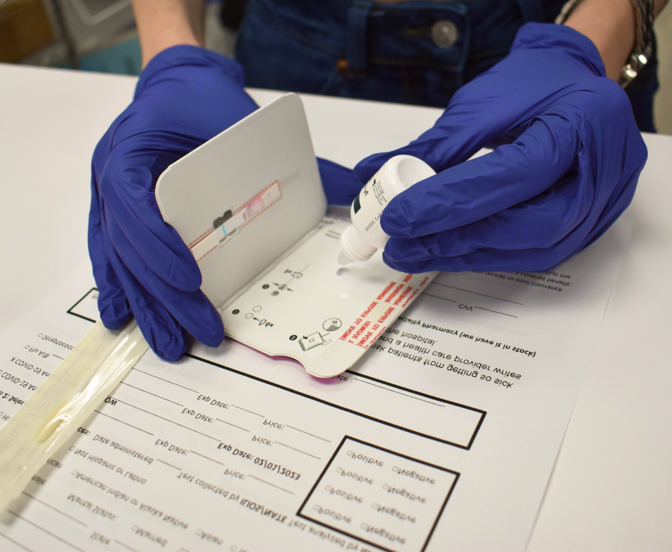 doctor taking sample